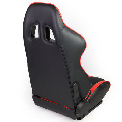 D-Motoring - Racing Seats - Reclinable - Triangle Pattern - PVC Leather - Pair - 4