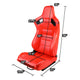 D-Motoring - Racing Seats - Reclinable - Horizontal Stitch - PVC Leather - Pair - 5