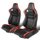 D-Motoring - Racing Seats - Reclinable - Horizontal Stitch - PVC Leather - Pair - 1