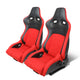 D-Motoring - Racing Seats - Reclinable - Leather High Head - Carbon Fiber Design - Pair - 1