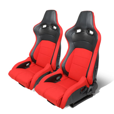 D-Motoring - Racing Seats - Reclinable - Leather High Head - Carbon Fiber Design - Pair - 6