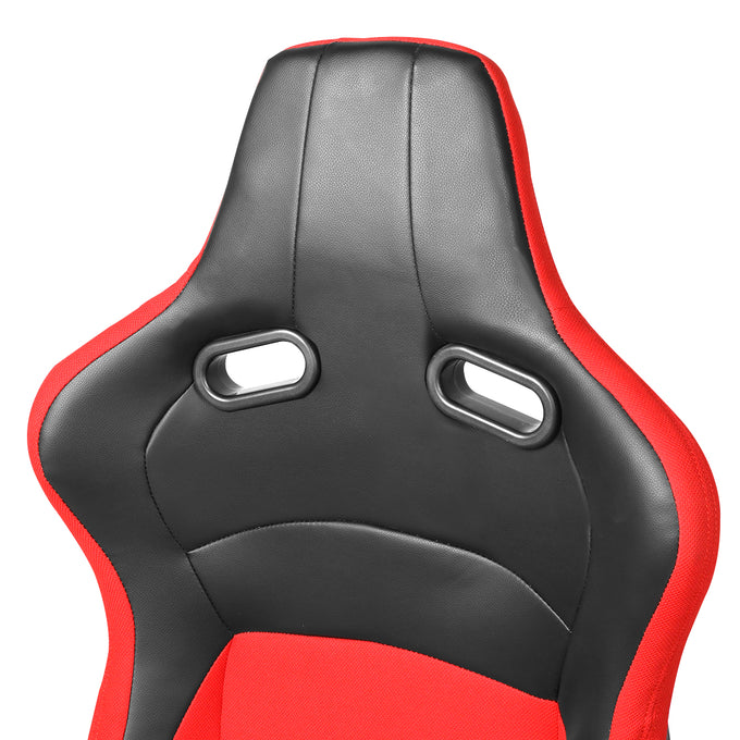 D-Motoring - Racing Seats - Reclinable - Leather High Head - Carbon Fiber Design - Pair - 2