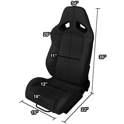 D-Motoring - Racing Seats - Reclinable - Suede - Pair - 6