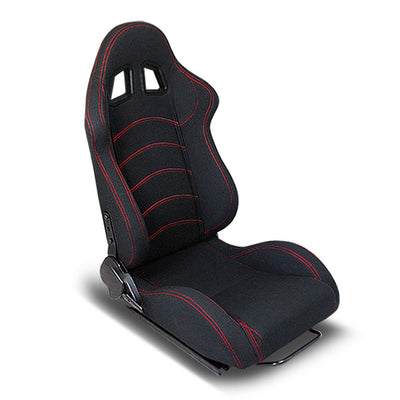 Left / Driver Side Reclinable Red Cloth Racing Seat<br>Universal