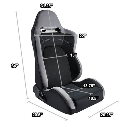 D-Motoring - Racing Seat - Reclinable - Type-R - Cloth - Right - 3