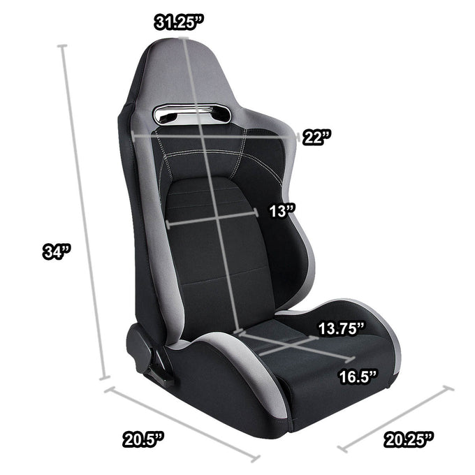 D-Motoring - Racing Seat - Reclinable - Type-R - Cloth - Right - 3