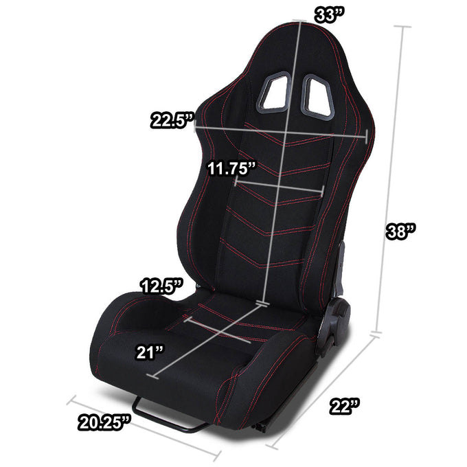 D-Motoring - Racing Seat - Reclinable - Bucket Style - Left - 4