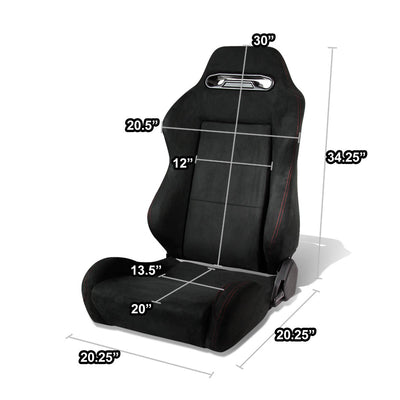 D-Motoring - Racing Seat - Reclinable - Suede - Type-R - Left - 4