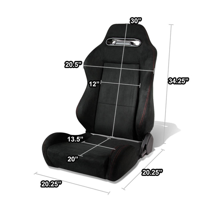 D-Motoring - Racing Seat - Reclinable - Suede - Type-R - Left - 4