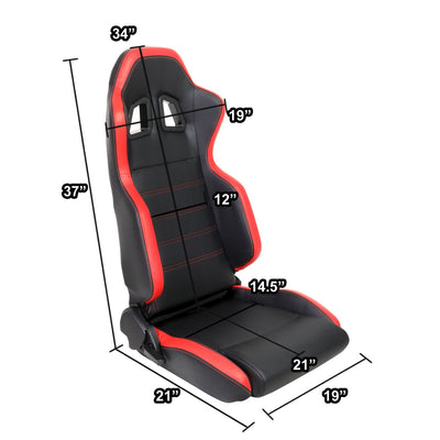 D-Motoring - Racing Seat - Reclinable - PVC Leather - Sport Style - Left - 4
