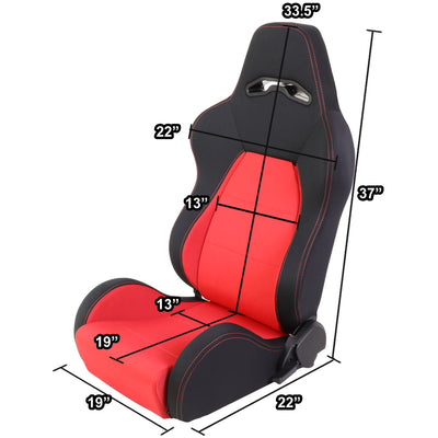 D-Motoring - Racing Seat - Reclinable - Woven Fabric - Left - 4