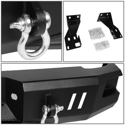 07-13 Chevy Silverado GMC Sierra 1500 Rear Step Bumper w/D-Ring Shackles - Heavy Duty Steel
