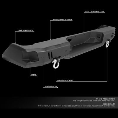 14-19 Toyota Tundra Rear Bumpers - Heavy Duty - Steel - w/D-Rings - RSBP-005 - 2