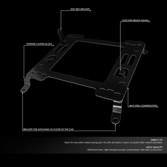 D-Motoring - 08-17 Mitsubishi Lancer EvoSeat Brackets - 3/16 Thick Steel - Pair - 2