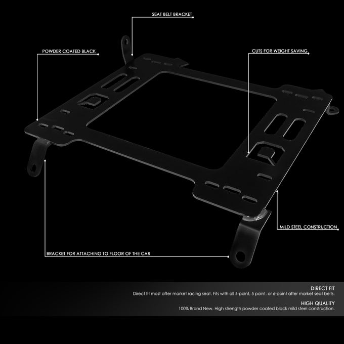 D-Motoring - 12-15 Honda CivicSeat Brackets - 3/16 Thick Steel - Pair - 2