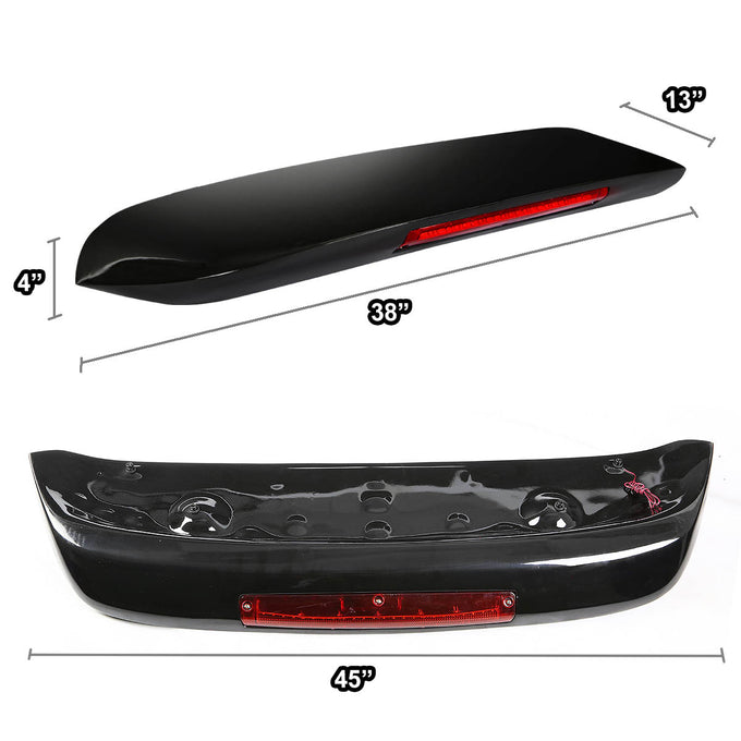 D-Motoring - Spoiler - 45 - Bolt-On Design - W/ LED Brake Light - Fiberglass Reinforced Plastic - 96-00 Civic 3Dr Hatch - 5