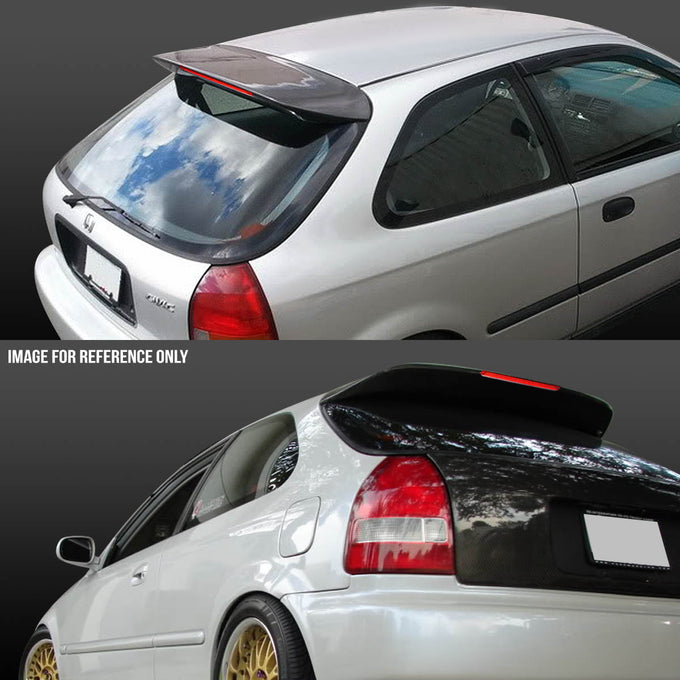D-Motoring - Spoiler - 45 - Bolt-On Design - W/ LED Brake Light - Fiberglass Reinforced Plastic - 96-00 Civic 3Dr Hatch - 7