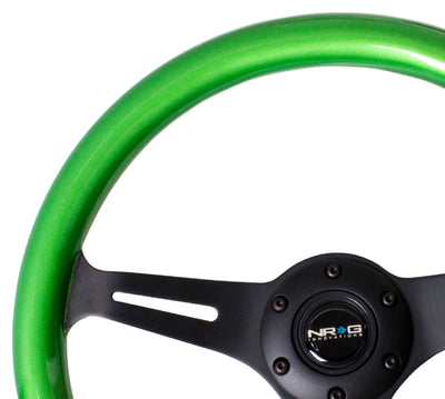 NRG Innovations - Steering Wheel - Colored Wood Series - Black Spoke - 2