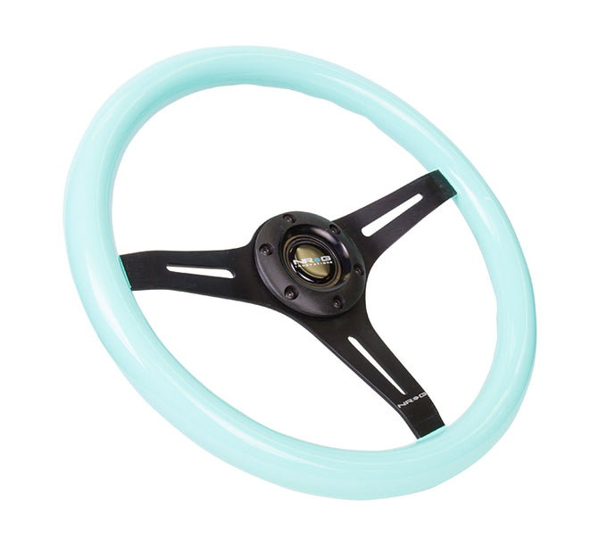 NRG Innovations - Steering Wheel - Colored Wood Series - Black Spoke - 2