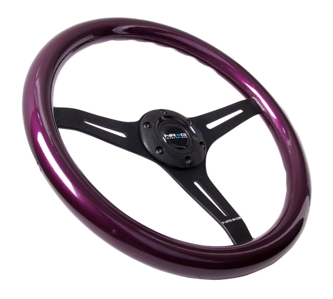 NRG Innovations - Steering Wheel - Colored Wood Series - Black Spoke - 2