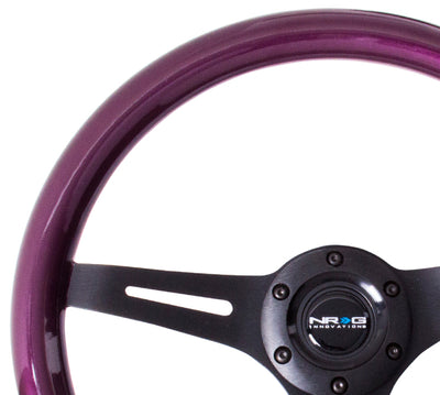 NRG Innovations - Steering Wheel - Colored Wood Series - Black Spoke - 3