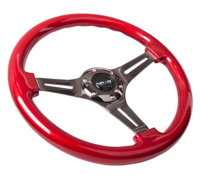 NRG Innovations - Steering Wheel - Colored Wood Series - Black Spoke - 2