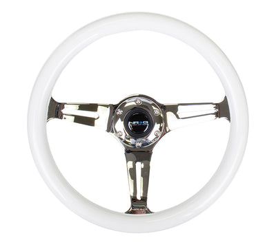 NRG Innovations - Steering Wheel - Colored Wood Series - Chrome Spoke - 2
