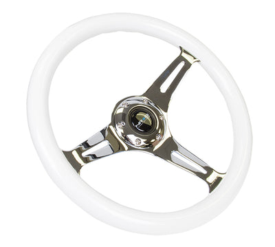 NRG Innovations - Steering Wheel - Colored Wood Series - Chrome Spoke - 3
