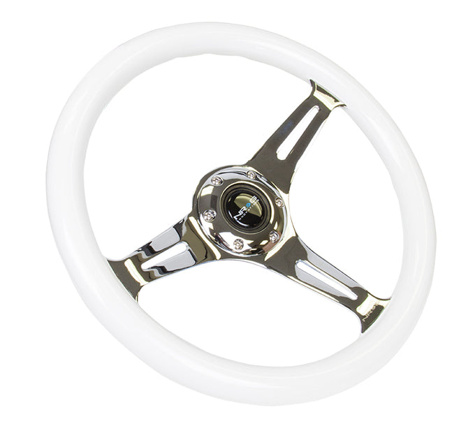 NRG Innovations - Steering Wheel - Colored Wood Series - Chrome Spoke - 3