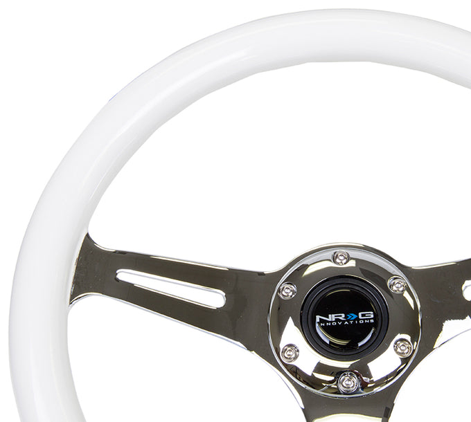 NRG Innovations - Steering Wheel - Colored Wood Series - Chrome Spoke - 4