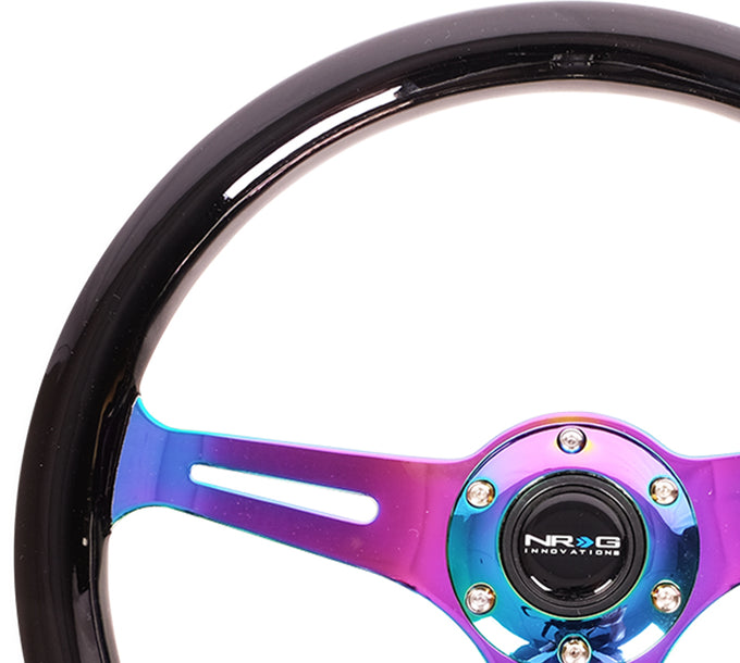 NRG Innovations - Steering Wheel - Colored Wood Series - Neochrome Spoke - 3