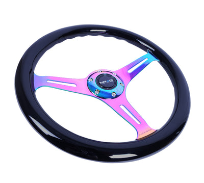 NRG Innovations - Steering Wheel - Colored Wood Series - Neochrome Spoke - 2