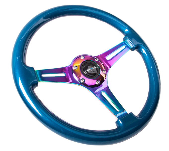 NRG Innovations - Steering Wheel - Colored Wood Series - Neochrome Spoke - 2