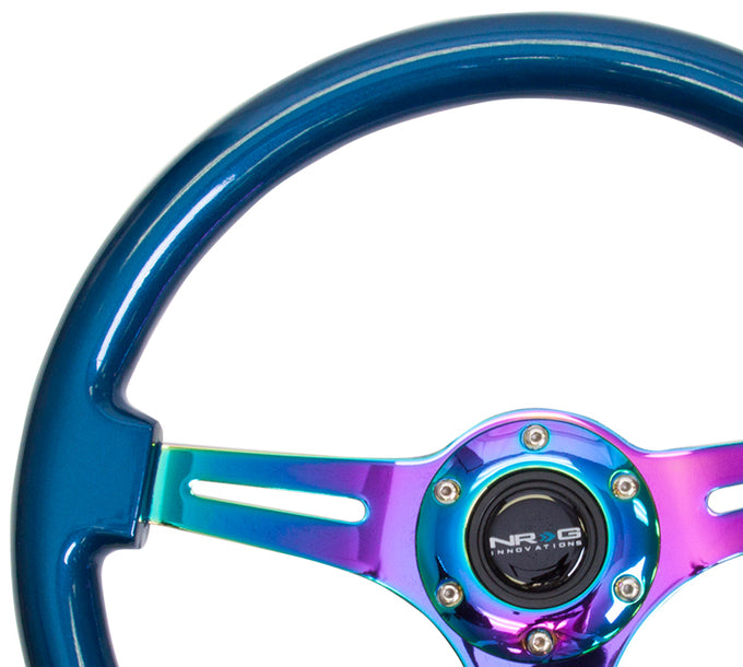 NRG Innovations - Steering Wheel - Colored Wood Series - Neochrome Spoke - 3