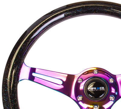 NRG Innovations - Steering Wheel - Colored Wood Series - Neochrome Spoke - 3