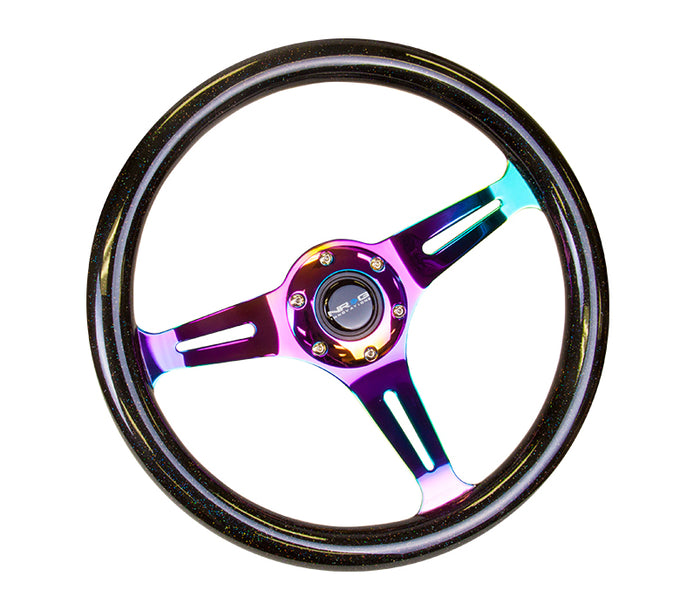 NRG Innovations - Steering Wheel - Colored Wood Series - Neochrome Spoke - 2