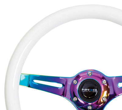NRG Innovations - Steering Wheel - Colored Wood Series - Neochrome Spoke - 4