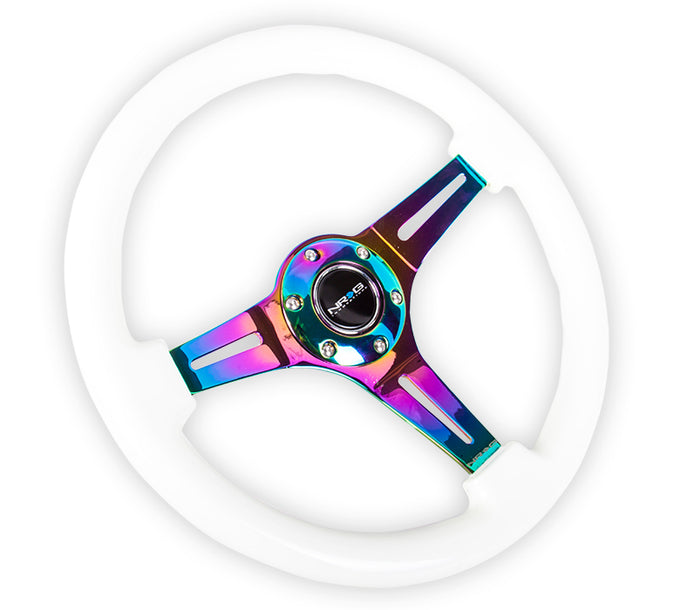 NRG Innovations - Steering Wheel - Colored Wood Series - Neochrome Spoke - 3