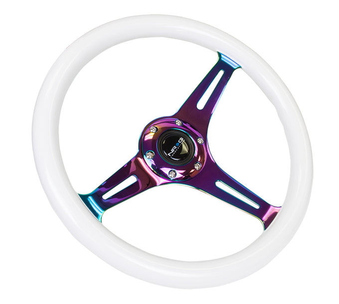 NRG Innovations - Steering Wheel - Colored Wood Series - Neochrome Spoke - 3