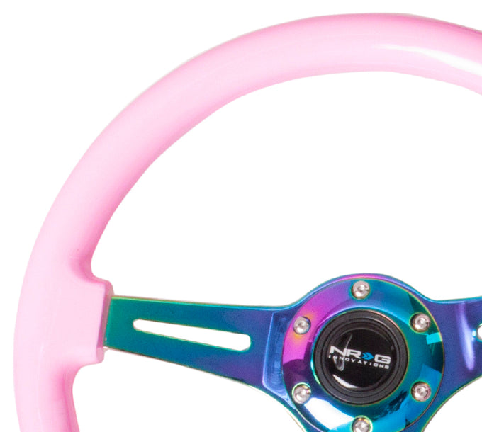 NRG Innovations - Steering Wheel - Colored Wood Series - Neochrome Spoke - 3