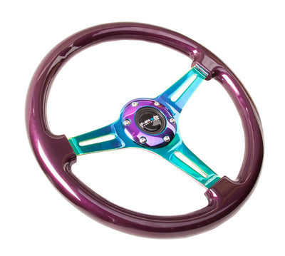 NRG Innovations - Steering Wheel - Colored Wood Series - Neochrome Spoke - 2