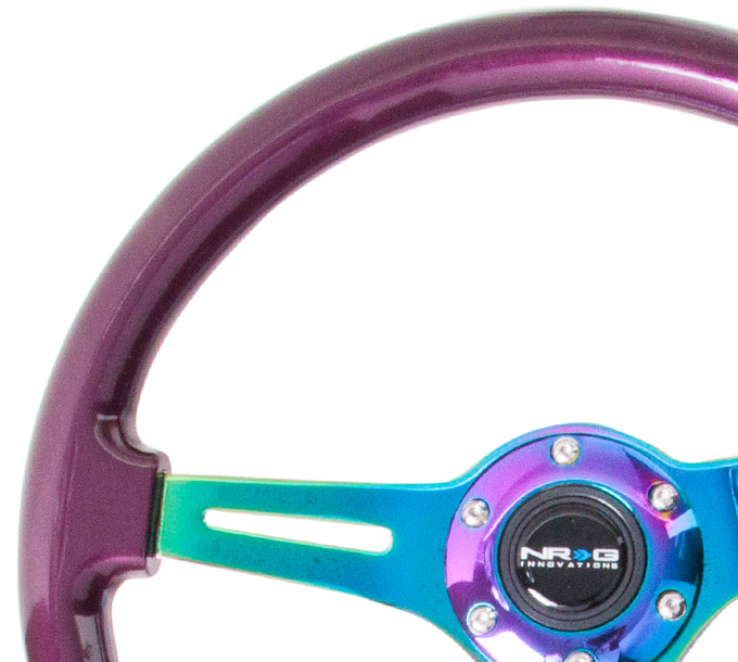 NRG Innovations - Steering Wheel - Colored Wood Series - Neochrome Spoke - 3