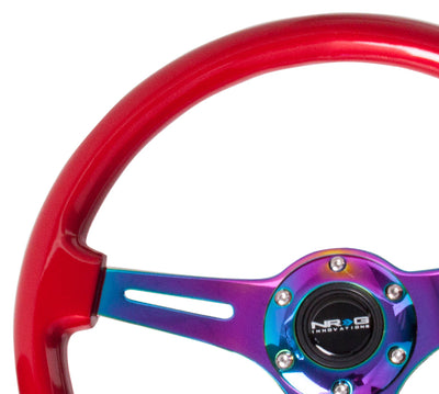 NRG Innovations - Steering Wheel - Colored Wood Series - Neochrome Spoke - 3
