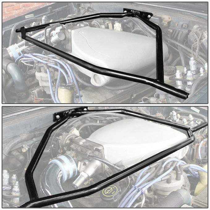D-Motoring - Strut Bar - 1 Diameter - Front Upper - Chromoly Steel - 86-93 Ford Mustang 5.0L V8 - 5