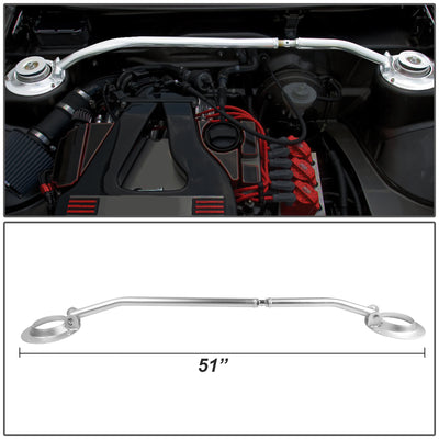 D-Motoring - Strut Bar - 30mm Diameter - Front - Stainless Steel - 93-98 VW Jetta/Golf Mk3 - 5