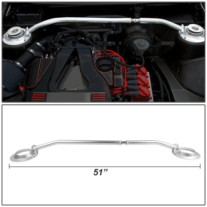 D-Motoring - Strut Bar - 30mm Diameter - Front - Stainless Steel - 93-98 VW Jetta/Golf Mk3 - 5