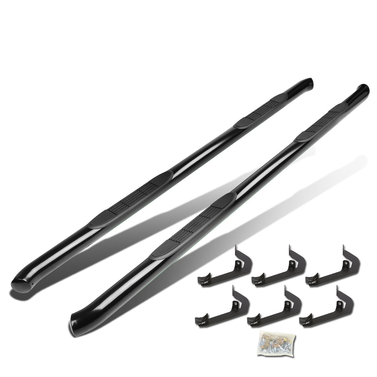 D-Motoring - Running Boards - 3 in. - Black - Chevy Silverado Crew Cab / GMC Sierra Crew Cab - 1