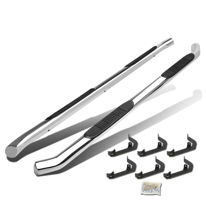 D-Motoring - Running Boards - 3 in. - Silver - Chevy Silverado Crew Cab / GMC Sierra Crew Cab - 1