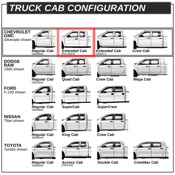 D-Motoring - Running Boards - 3 in. - Black - GMC Sierra Extended Cab / Chevy Silverado Extended Cab - 5