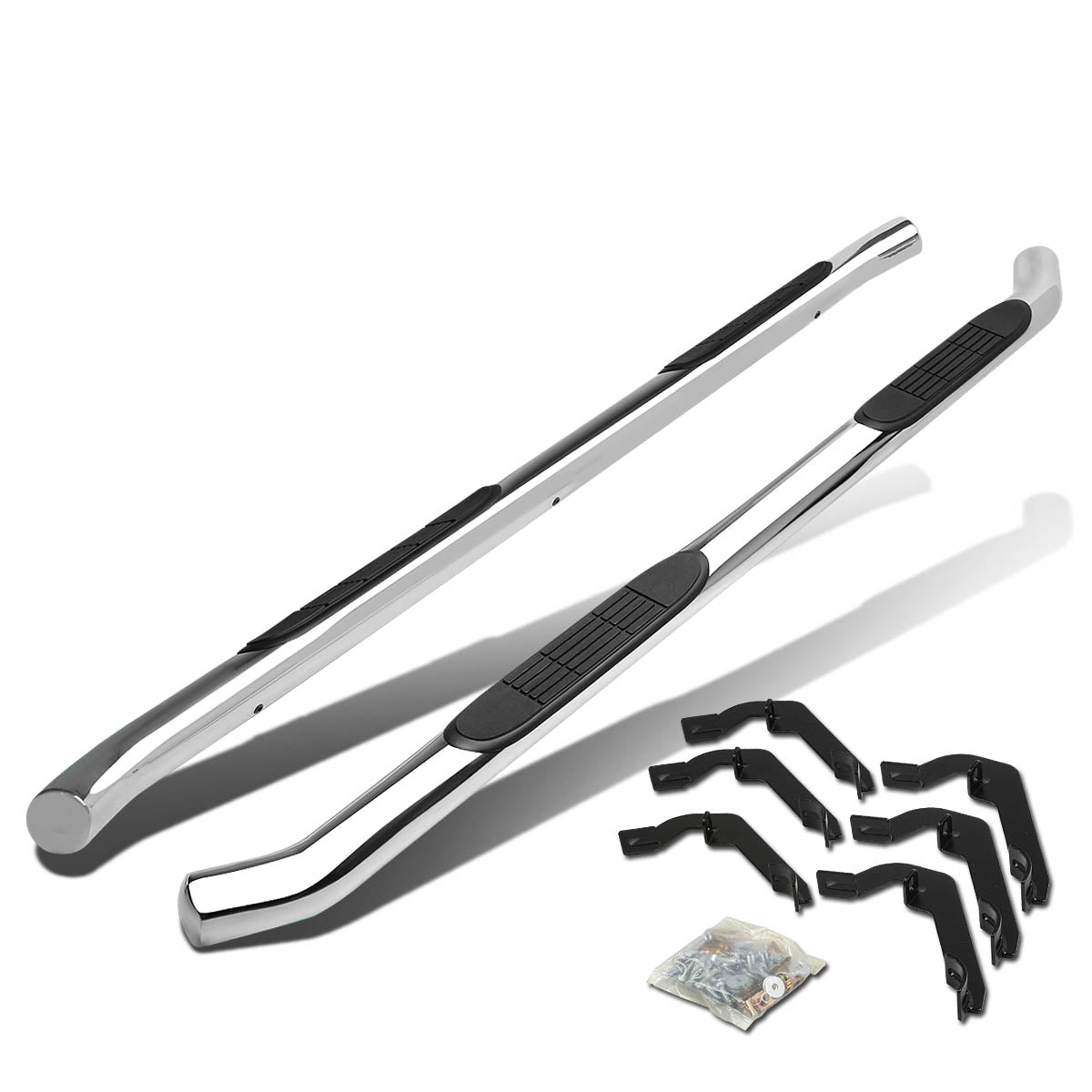D-Motoring - Running Boards - 3 in. - Silver - Stainless Steel - GMC Sierra Extended Cab / Chevy Silverado Extended Cab - 1